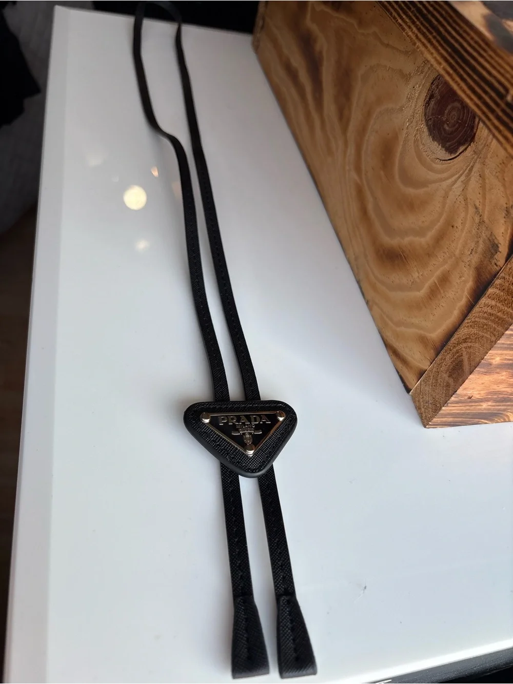 Prada Saffiano Leather Bolo Tie